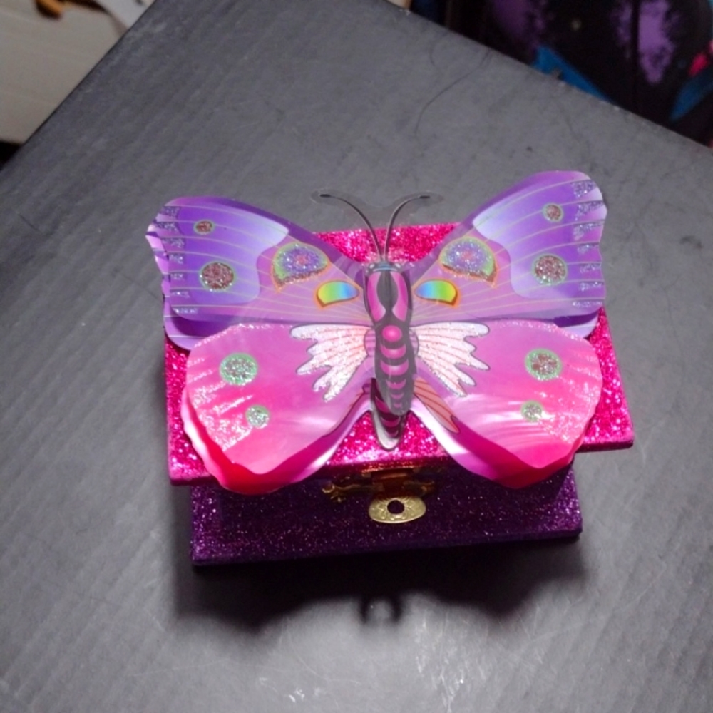 Handmade love box with raw crystals and purple sand